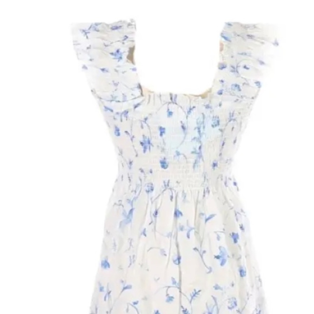 Hill House, Blue Botanical Print, Size Large, EUC